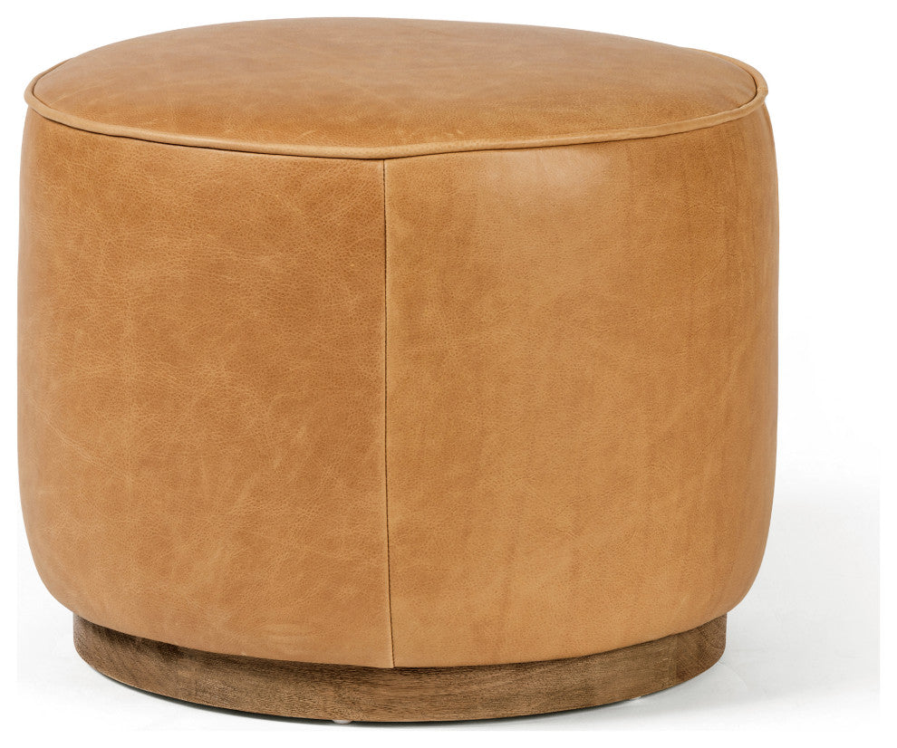 Sinclair Round Ottoman- Butterscotch