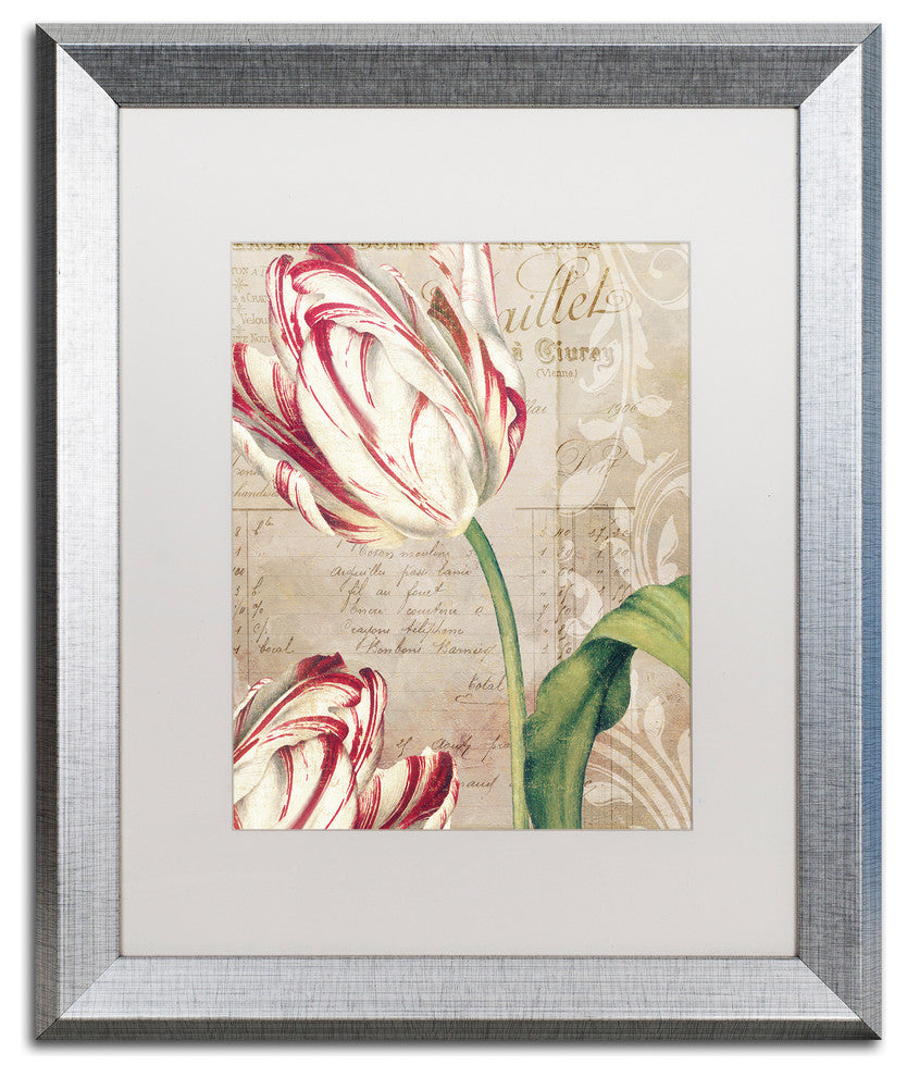 Color Bakery 'Tulips' Matted Framed Art, Silver Frame, White Mat, 16x20