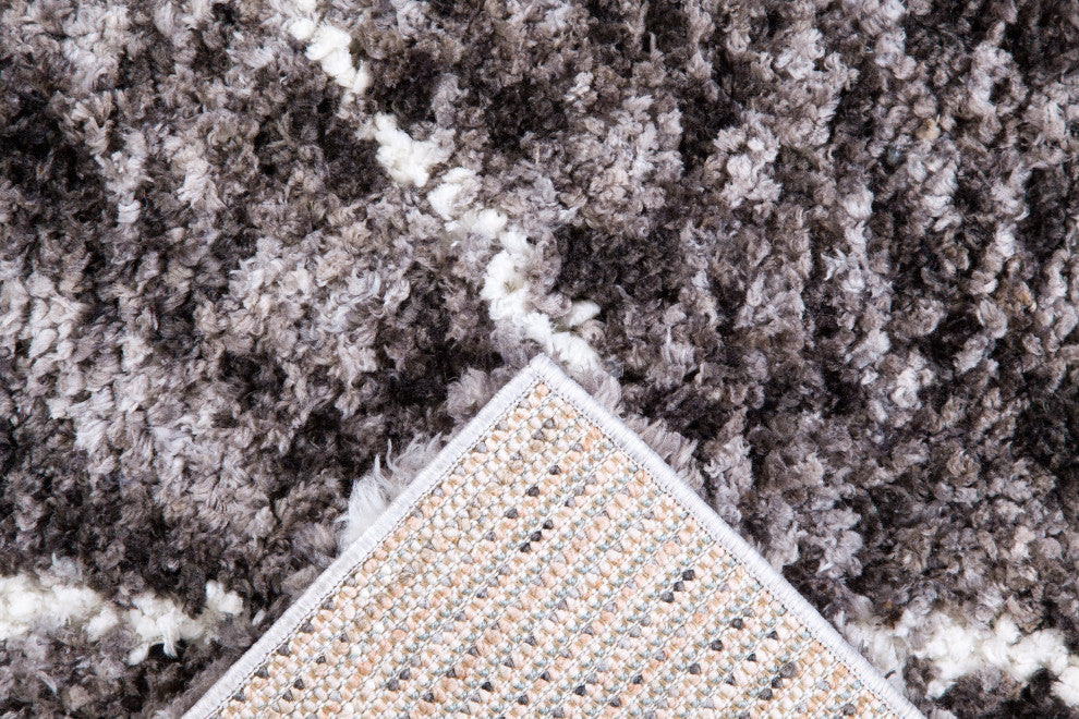 Oasis Cosima Dark Gray and White Polyester Area Rug
