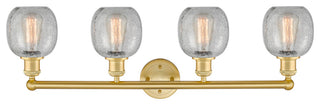 Belfast 4-Light 33" Bath Vanity Light, Satin Gold, Clear Crackle