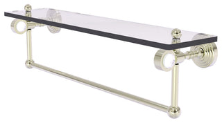 Pacific Grove 22" Glass Shelf with Towel Bar, Polished Nickel