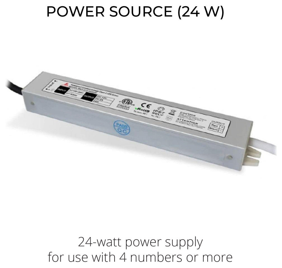 24-Watt LED Power Source, Low Voltage 24w Transformer to Power 3 or More Numbers