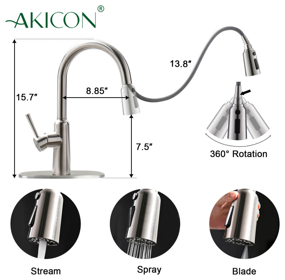 33" Farmhouse Double Bowl Kitchen Sink and Faucet, Drain and Strainer