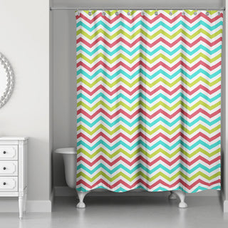 Colorful Chevron 71x74 Shower Curtain