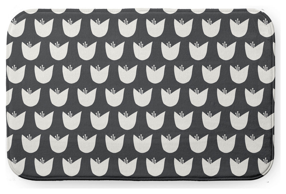24" x 17" Simple Tulip Design Bathmat, Pepper