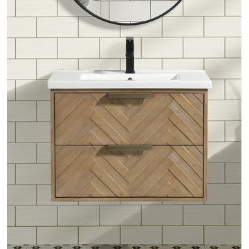 Ari Kitchen & Bath Carlsbad 30" Floating Bathroom Vanity Weathered Fir