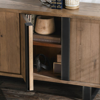 Danica 94" Industrial Reclaimed Oak Wood Sideboard