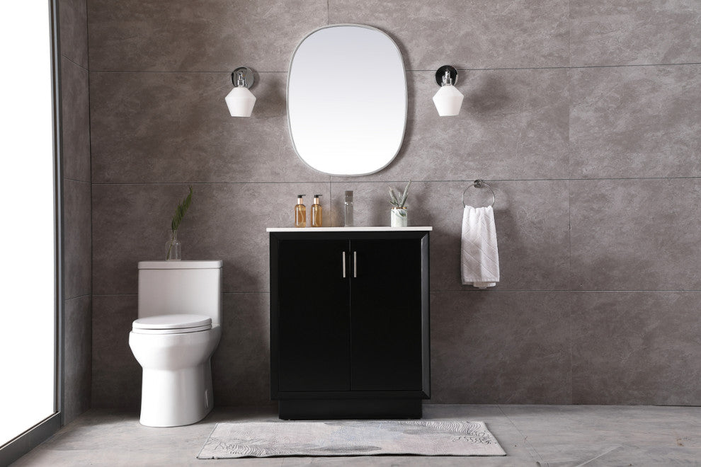 30" SIngle Bathroom Vanity, Black
