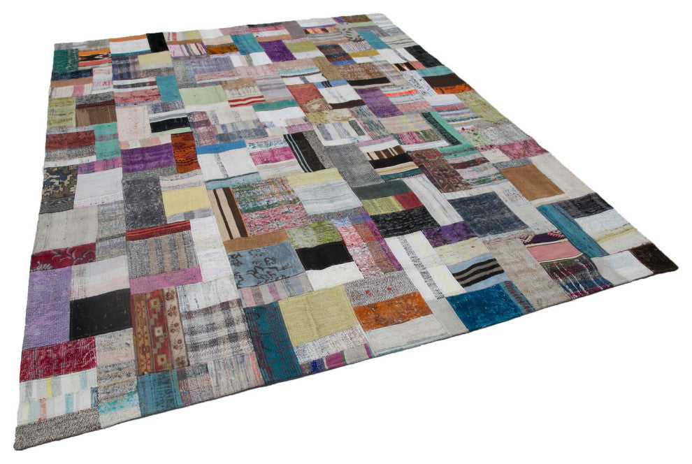 Rug N Carpet - Handmade Turkish 8' 1'' x 9' 11'' Tribal Patchwork Kilim Rug