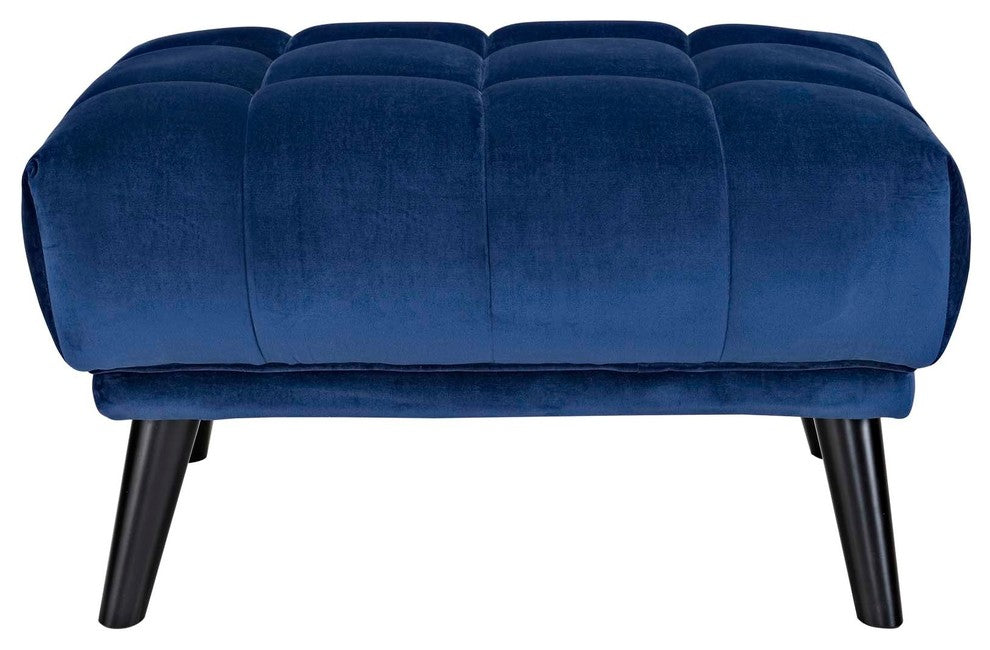 Modern Navy Bestow Velvet Ottoman