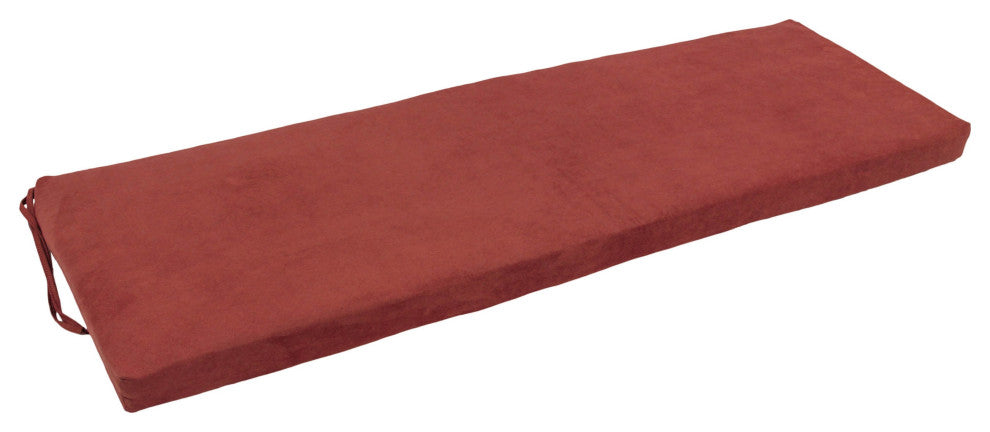 63"X19" Solid Microsuede Bench Cushion, Red Wine