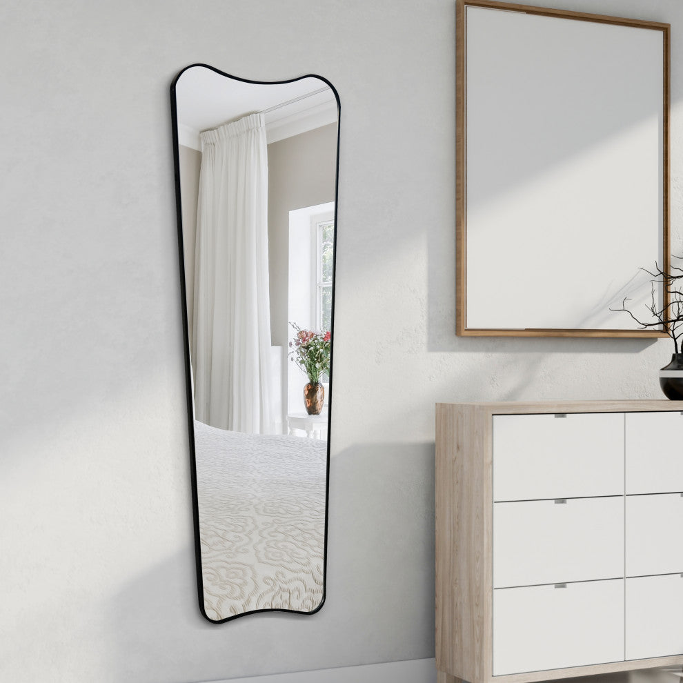 Alfie Rectangular Metal Framed Wall Mounted Full-Length Mirror