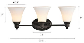 CHLOE Lighting Janet Contemporary 3-Light Rubbed Bronze Bath Vanity Fixture