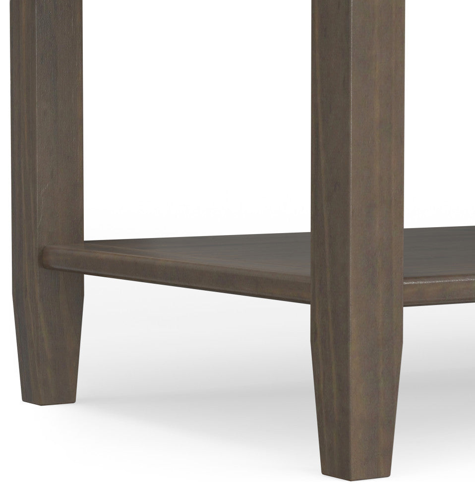 Ela Solid Wood Console Table, Smoky Brown