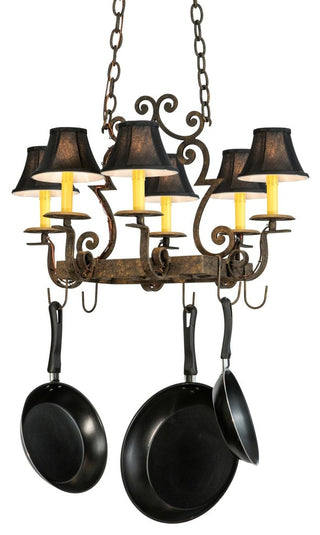 28"L Elara 6 Light Pot Rack