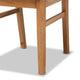 Ayala Mid-Century Black Fabric Upholstered Rattan Dining Chair, Set of 2