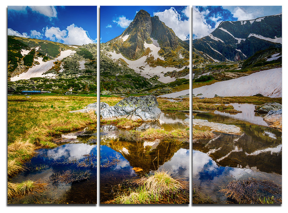 "Stunning Mountains in Rila Lakes District" Metal Wall Art, 3 Panels, 36"x28"