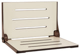 Silhouette Folding Wall Mount Shower Bench Seat, Almond Seat, Bronze Frame