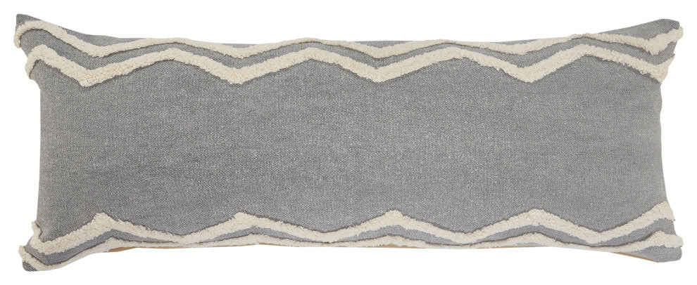 Soft Chevron Bordered Throw Pillow, 14" X 36"