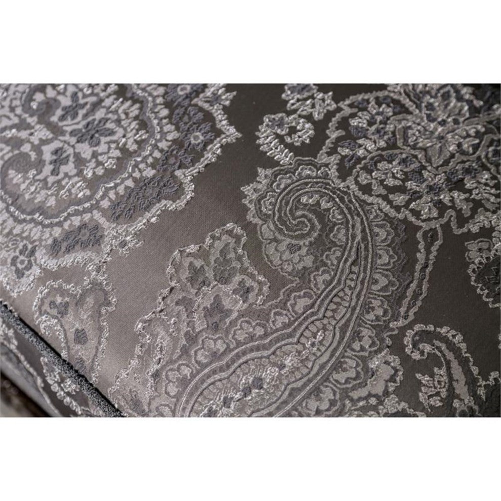 Furniture of America Eston Traditional Chenille Upholstered Loveseat in Gray