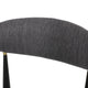 Camas Modern Fabric Upholstered Iron 30" Barstools, Set of 2, Charcoal/Black