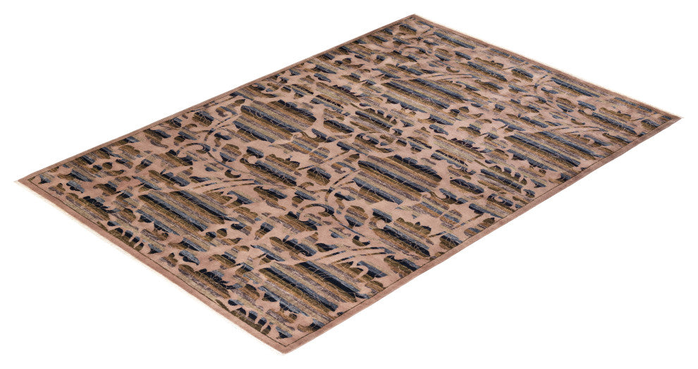 Eclectic, One-of-a-Kind Hand-Knotted Area Rug Brown, 6' 3" x 9' 0"