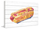 "Hotdog Sensation" Painting Print on White Wood, 45"x30"