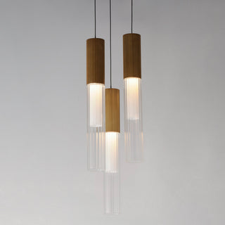 ET2 E11013 Reeds 3 Light 12"W LED Suspension Multi Light Pendant - Gold