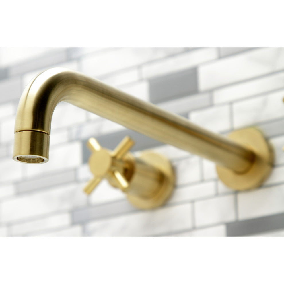 KS8057DX Wall Mount Tub Faucet, Brushed Brass