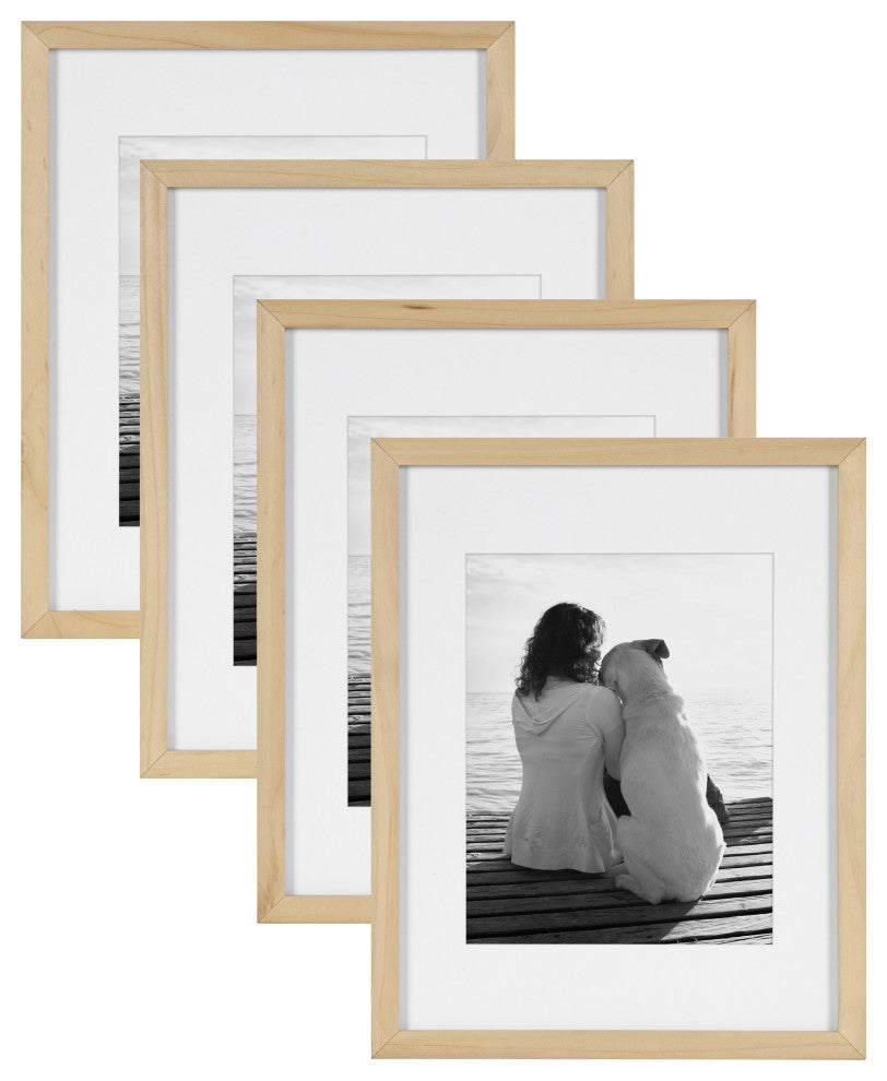 Gallery Matted Wood Picture Frame, Natural, 11"x14" Matted to 8"x10"