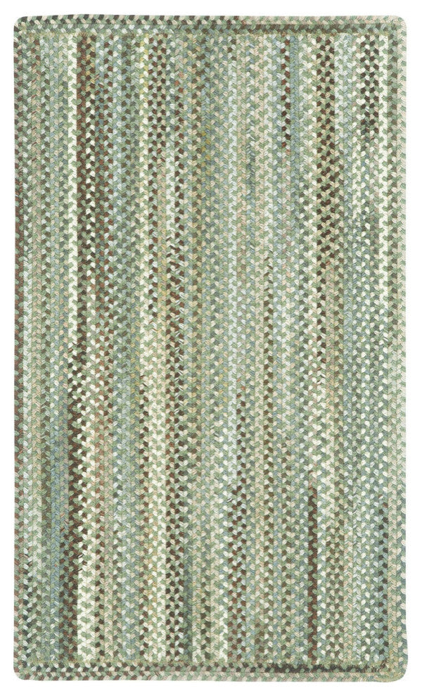 Capel Sherwood Forest Green Olive 0980_250 Braided Rugs - 3' X 5' Concentric Rec