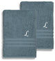 Denzi Bath Towels With Monogrammed Letter, Set of 2, L