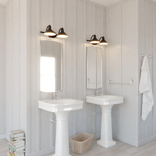 Akron 2-Light Vanity Oil Rubbed Bronze and Matte White