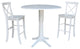 42" Round Pedestal Bar Height Table with 2 Bar Height Stools