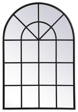 Elegant MR613248BK Metal Windowpane Mirror 32"X47", Black
