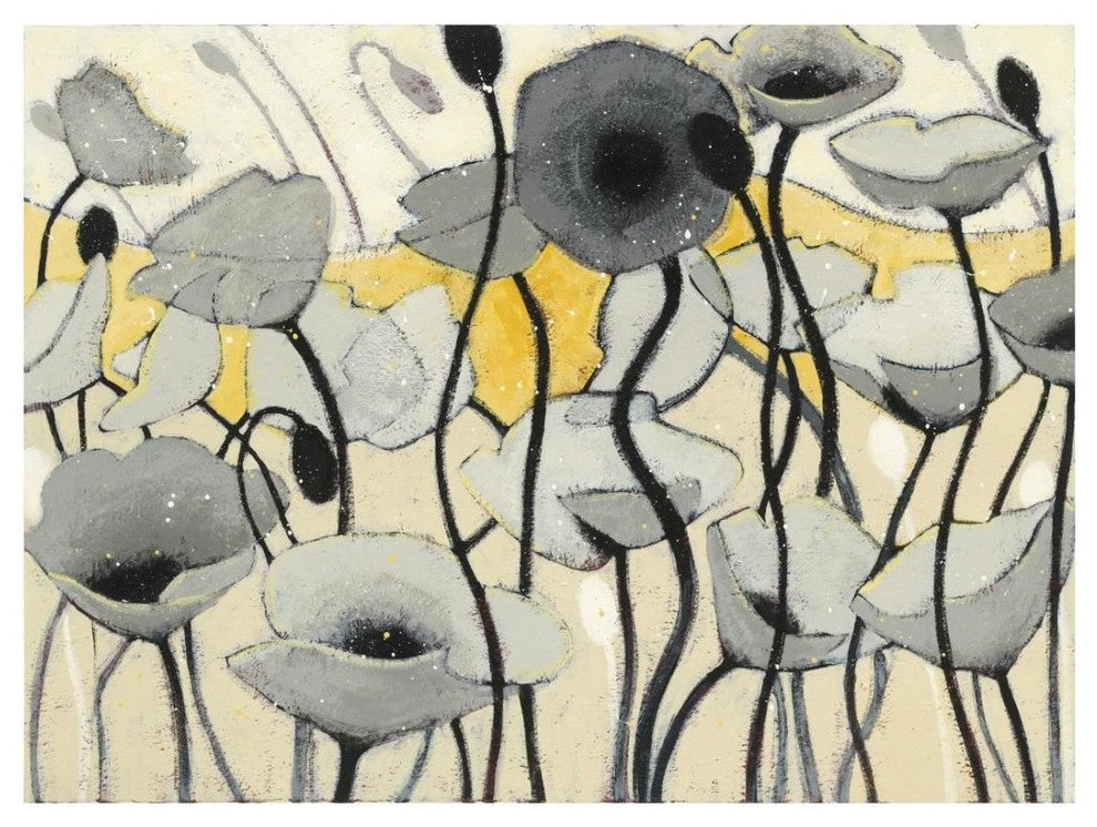 "Snow Day Gray Flower" Digital Paper Print by Shirley Novak, 26"x20"