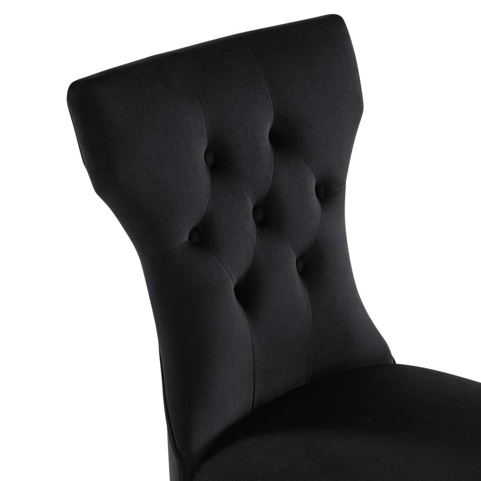 Silhouette Performance Velvet Dining Chairs, Set of 2, Black