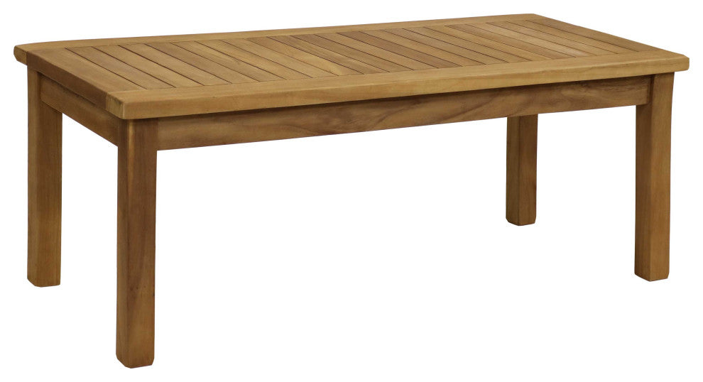 Sunndyaze Teak Wooden Outdoor Patio Coffee Table, Stain, 45" Table