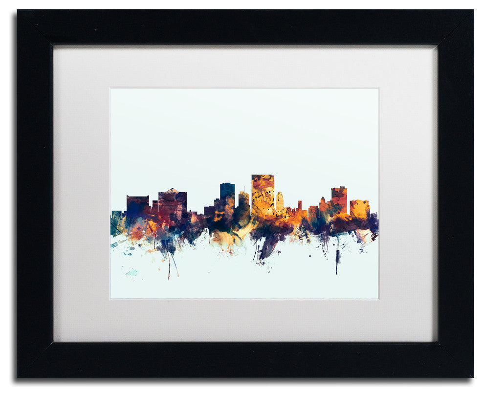 Michael Tompsett 'El Paso Texas Skyline Blue' Matted Framed Art, 11x14