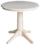 Round Top Pedestal Table, Unfinished, 30" Round