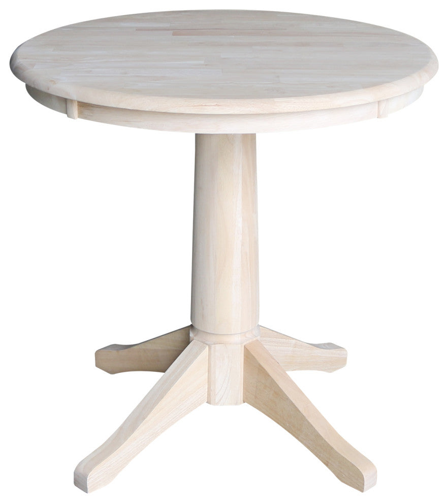 Round Top Pedestal Table, Unfinished, 30" Round