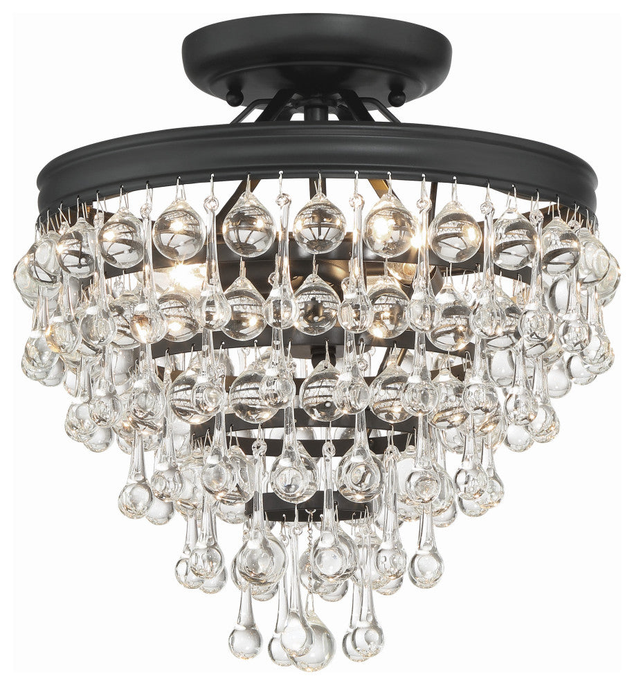CRYSTORAMA Calypso 3 Light Matte Black Ceiling Mount