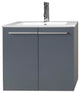 Midori 24" Single Square Sink Grey Top Vanity in Grey with Brushed Nickel Faucet