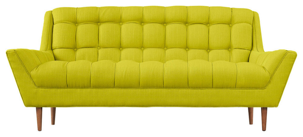 Modway Response Upholstered Fabric Loveseat, Wheatgrass