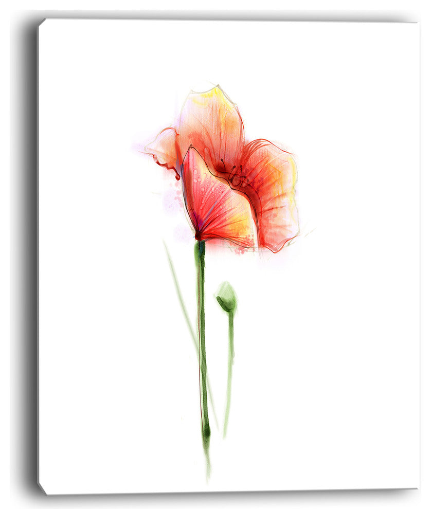 "Red Poppy Flower With Large Petals" Flower Wall Art, 30"x40"