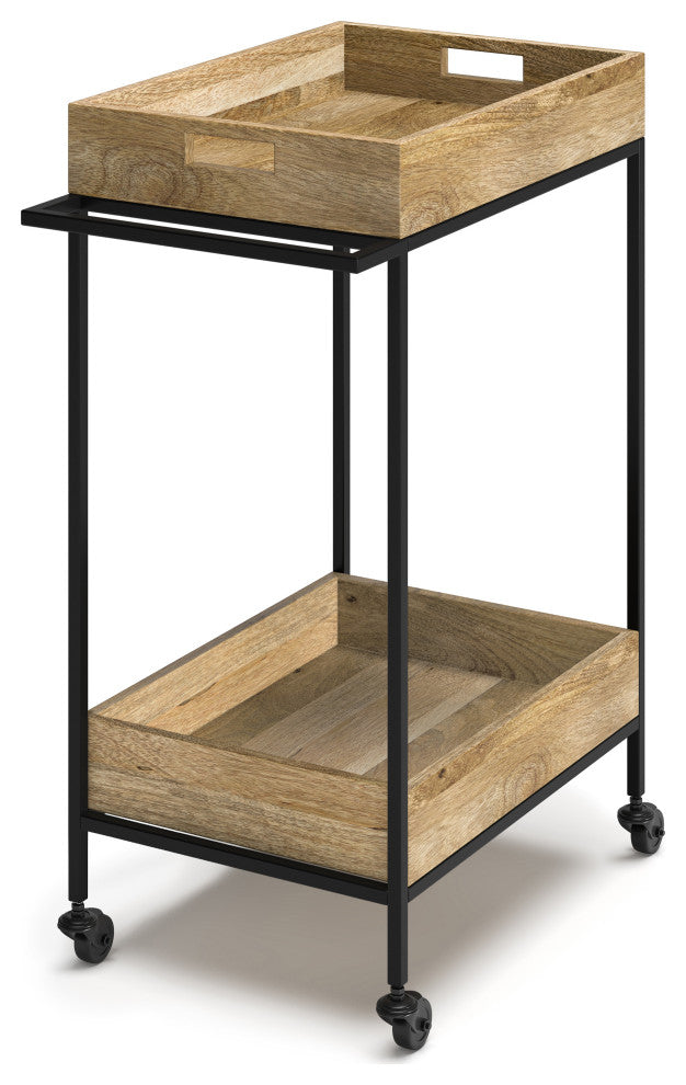 Full product on white background; front-facing view of Simons 24 inch Bar Cart.