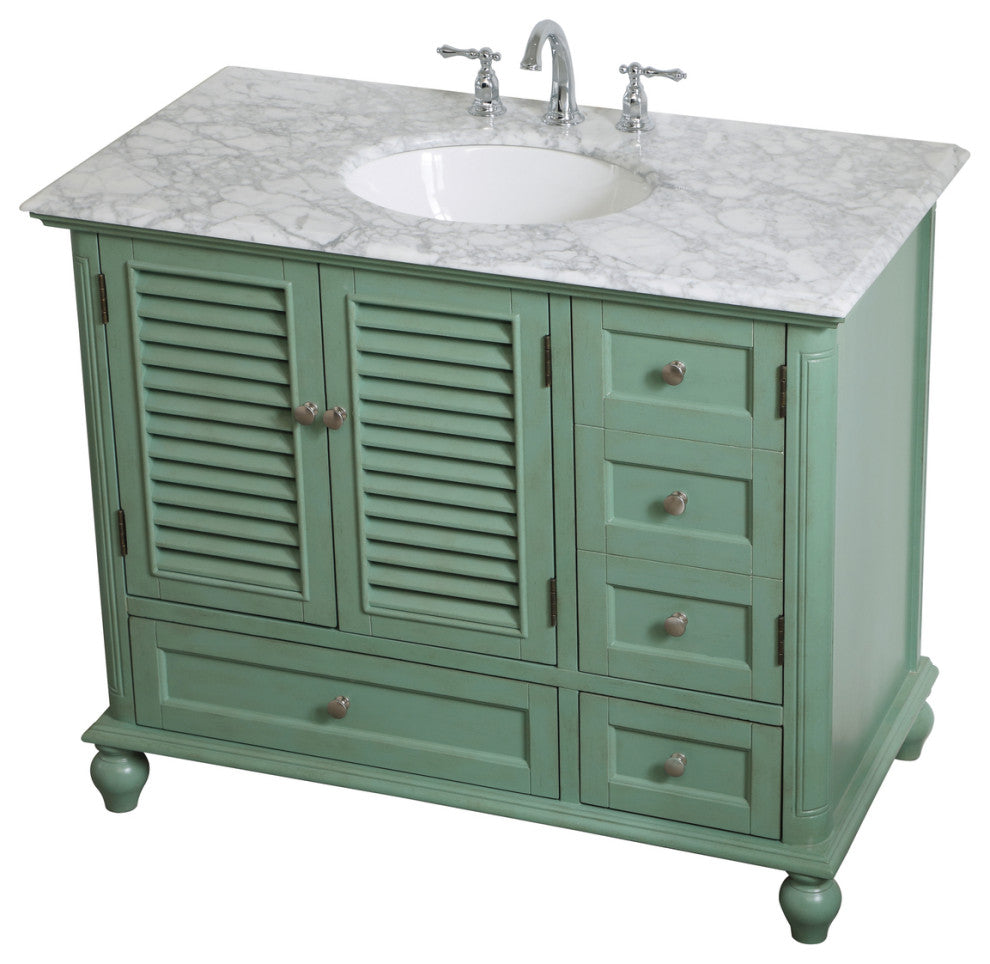 Home Living Single Bathroom Vanity, Vintage Mint, 42"
