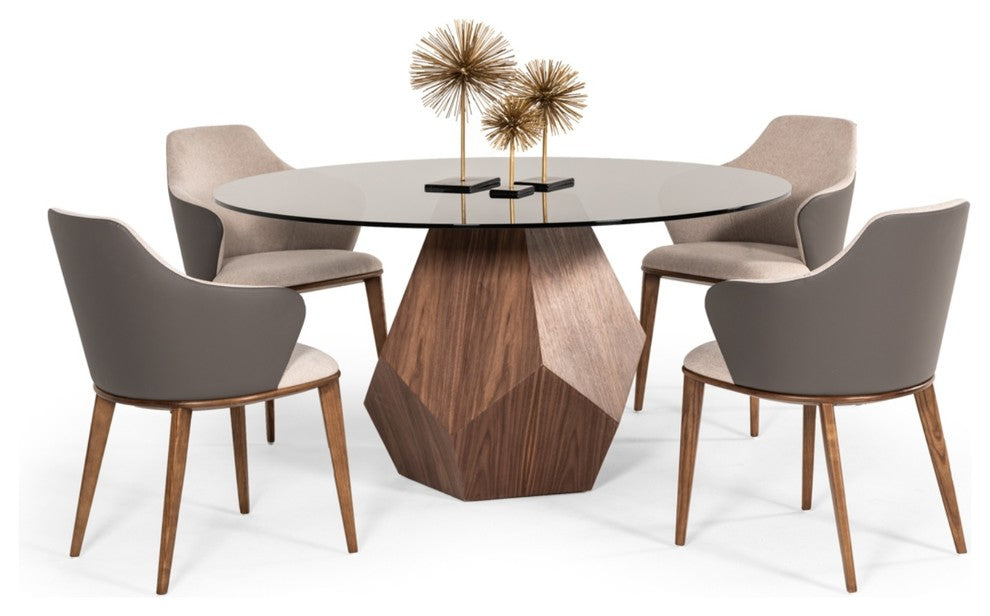 Modrest Megan Modern Beige and Gray Dining Chair