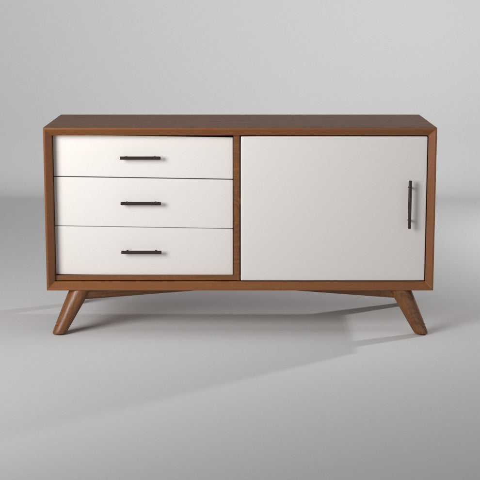 Flynn Small TV Console, Acorn/White