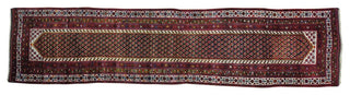 Consigned 3'2"x13'10" Persian Northwest Boteh Design Runner Handmade Rug